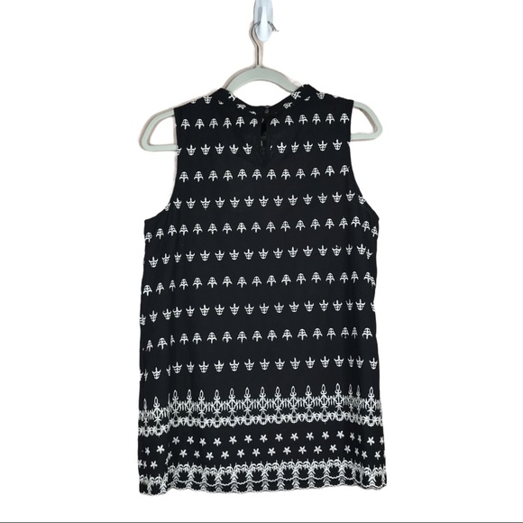 NEW With Tags PLEIONE Black/White Embroidered Tank Top Size XS - Picture 8 of 14
